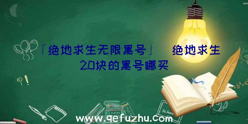 「绝地求生无限黑号」|绝地求生20块的黑号哪买